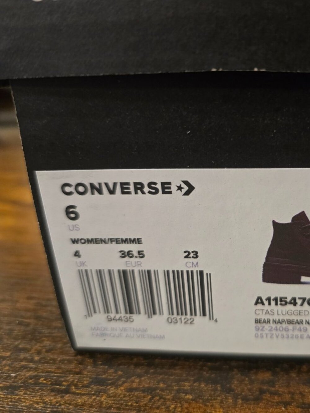 Chuck Taylor All Star Lugged Heel Platform Waterproof A11547C Bear Nap/Black 6 - Picture 12 of 16